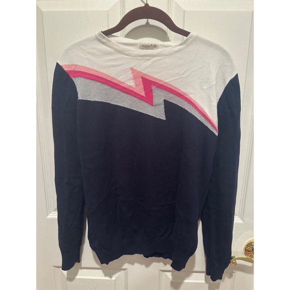 Sugarhill Brighton Sweaters - Women's Sugarhill Brighton Sweater Size 12 Navy & White